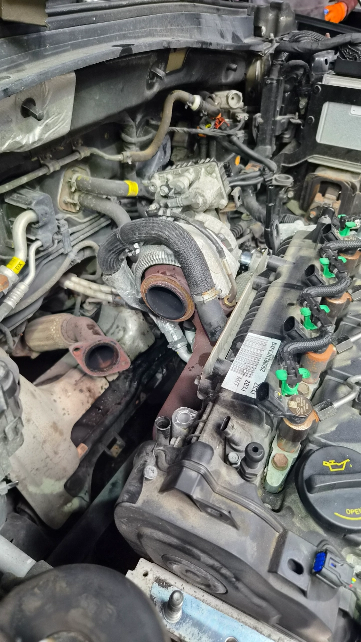 closeup of engine for Kia